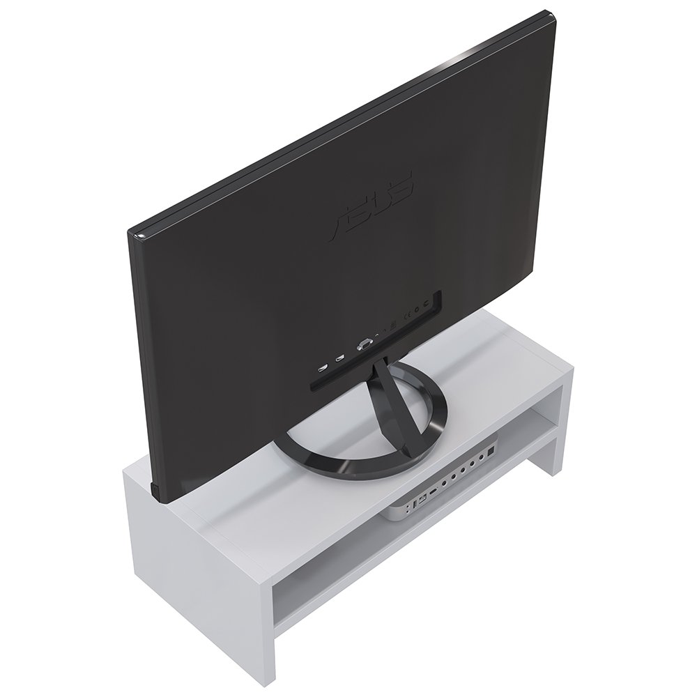 Kit 02 Suportes Stand Para Monitores Mesa Escritório Home Office Lap L03 Branco - Lyam Decor - 9