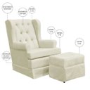 Ver imagem 3 de Poltrona de Amamentação com Balanço e Puff P02 Capitonê Suede Bege - Lyam Decor