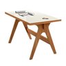 Mesa de Escritório Tampo de Vidro Off White Freijó - Dalla Costa - 2
