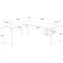Ver imagem 5 de Mesa para Escritório Home Office em L Diretor W30 160x160cm Nogal com Preto Onix - Lyam Decor