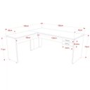 Ver imagem 5 de Mesa para Escritório Home Office em L Diretor W30 180x160cm Nogal com Preto Onix - Lyam Decor