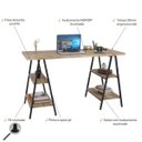 Ver imagem 3 de Mesa para Escritório Estilo Industrial Cavalete Form 135cm Carvalho - Lyam Decor