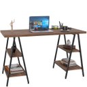Ver imagem 1 de Mesa para Escritório Estilo Industrial Cavalete Form 135cm Nogal - Lyam Decor