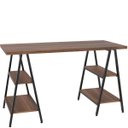 Ver imagem 4 de Mesa para Escritório Estilo Industrial Cavalete Form 135cm Nogal - Lyam Decor