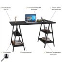 Ver imagem 3 de Mesa para Escritório Estilo Industrial Cavalete Form 135cm Preto Onix - Lyam Decor