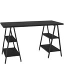 Ver imagem 4 de Mesa para Escritório Estilo Industrial Cavalete Form 135cm Preto Onix - Lyam Decor