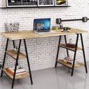 Ver imagem 2 de Mesa para Escritório Estilo Industrial Cavalete Form 150cm Carvalho - Lyam Decor