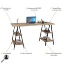 Ver imagem 3 de Mesa para Escritório Estilo Industrial Cavalete Form 150cm Carvalho - Lyam Decor