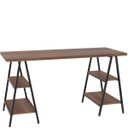 Ver imagem 4 de Mesa para Escritório Estilo Industrial Cavalete Form 150cm Nogal - Lyam Decor