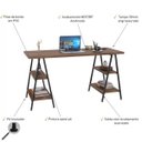 Ver imagem 3 de Mesa para Escritório Estilo Industrial Cavalete Form 150cm Nogal - Lyam Decor