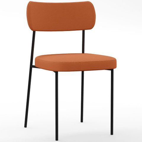 Cadeira Decorativa Estofada para Sala de Jantar Melina L02 Tecido Terracota - Lyam Decor