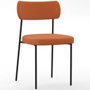 Ver imagem 1 de Cadeira Decorativa Estofada para Sala de Jantar Melina L02 Tecido Terracota - Lyam Decor