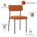 Ver imagem 3 de Cadeira Decorativa Estofada para Sala de Jantar Melina L02 Tecido Terracota - Lyam Decor