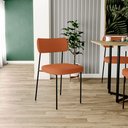 Ver imagem 2 de Cadeira Decorativa Estofada para Sala de Jantar Melina L02 Tecido Terracota - Lyam Decor