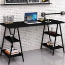 Ver imagem 2 de Mesa para Escritório Estilo Industrial Cavalete Form 150cm Preto Onix - Lyam Decor
