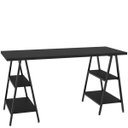 Ver imagem 4 de Mesa para Escritório Estilo Industrial Cavalete Form 150cm Preto Onix - Lyam Decor