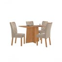 Ver imagem 1 de Conjunto Sala de Jantar Mesa Celebrare 120 e Cadeiras Rayla 4 Lugares MDP Amêndoa 120cm Móveis