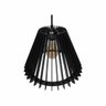 Lustre Pendente em Madeira - Stick Cone - Preto - 1