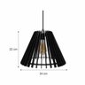 Lustre Pendente em Madeira - Stick Cone - Preto - 3