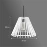 Lustre Pendente em Madeira - Stick Cone - Branco - 3