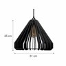 Lustre Pendente em Madeira - Tent - Preto - 3