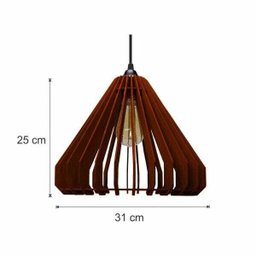 Lustre Pendente em Madeira - Tent - Tabaco - 3