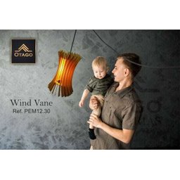 Lustre Pendente em Madeira - Wind Vane - Branco - 4