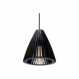 Lustre Pendente em Madeira - Mountain - Preto - 1 Lustre Pendente em Madeira - Mountain - Preto - 1