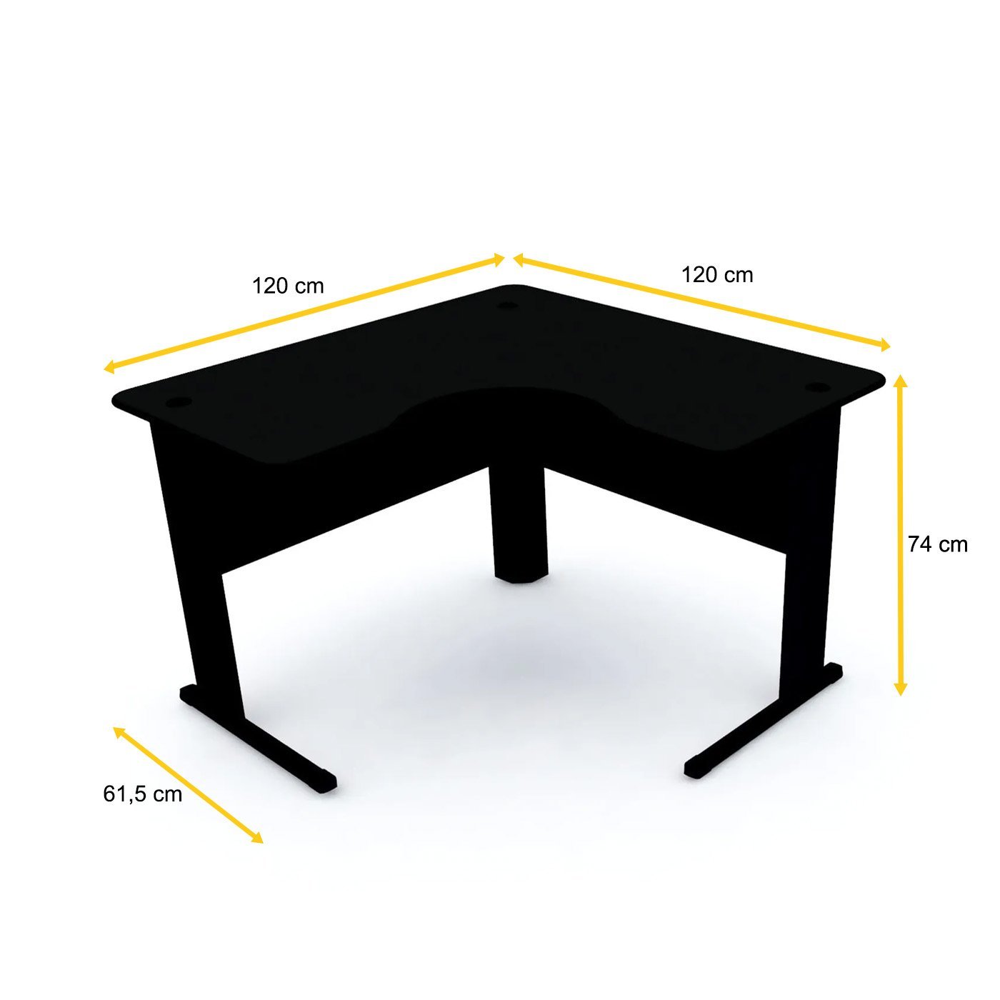 MESA EM L P/ ESCRITÓRIO 120X120 PANDIN MAXXI - PRETO ETP1212 - 2