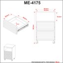 Ver imagem 4 de Gaveteiro com 2 Gavetas e Rodízio Me4175 Branco Tecnomobili