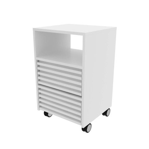 Gaveteiro com 2 Gavetas e Rodízio Me4175 Branco Tecnomobili