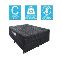 Cama Box Bipartido Casal + Colchão Portobel De Mola Arezzo Black Light - 4