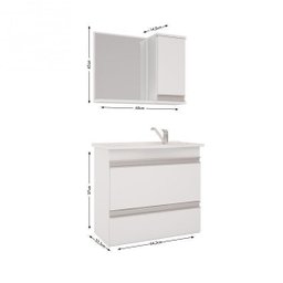 Gabinete para Banheiro com Cuba e Espelheira Grécia Mgm Móveis - 3