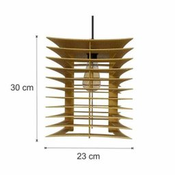 Lustre Pendente em Madeira - Stick Temple - Marfim - 2 Lustre Pendente em Madeira - Stick Temple - Marfim - 2