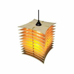 Lustre Pendente em Madeira - Stick Temple - Marfim - 1 Lustre Pendente em Madeira - Stick Temple - Marfim - 1