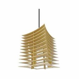 Lustre Pendente em Madeira - Stick Temple - Marfim - 4 Lustre Pendente em Madeira - Stick Temple - Marfim - 4