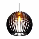 Ver imagem 2 de Lustre Pendente em Madeira - Mini Ball - Preto