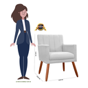 Ver imagem 5 de Kit 2 Poltronas Decorativa P/ Recepção Cecília Corano Branco - LM DECOR
