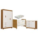 Ver imagem 1 de Quarto de Bebê Zaki e Berço Americano Evolution 4 em 1 Branco Acetinado Savana com Colchão Gazin - R