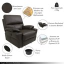 Ver imagem 3 de Poltrona do Papai Sala de Cinema Mia Reclinável Retrátil Power Elétrico Base Fixa Couro Marrom Capuc