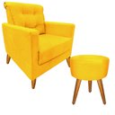 Ver imagem 2 de Poltrona Decorativa Tilly + Puff Amarela