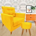 Ver imagem 1 de Poltrona Decorativa Tilly + Puff Amarela