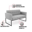 Ver imagem 6 de Kit 1 Sofá Namoradeira e 2 Poltronas Elisa Suede Base Metálica Industrial Preto - D'Rossi Cinza