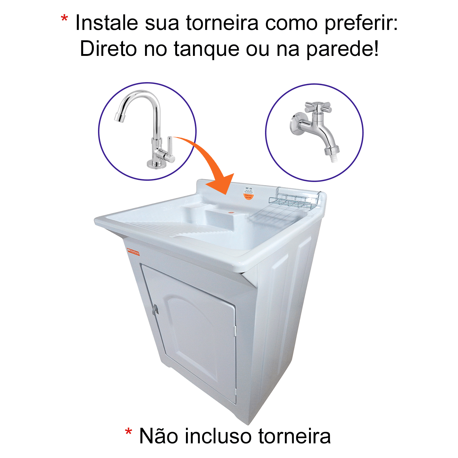 Gabinete em Plástico Abs Tanque com Esfregadeira Lateral de Fibra 40 Litros - 3