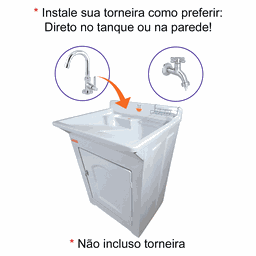 Gabinete em Plástico Abs Tanque com Esfregadeira Lateral de Fibra 40 Litros - 3