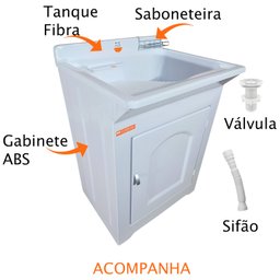 Gabinete em Plástico Abs Tanque com Esfregadeira Lateral de Fibra 40 Litros - 4