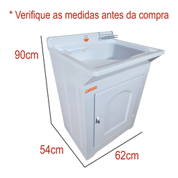 Gabinete em Plástico Abs Tanque com Esfregadeira Lateral de Fibra 40 Litros - 2