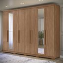Ver imagem 1 de Guarda Roupa Casal 8 Portas 4 Gavetas Master New com Espelho e Pés e Cômoda Havana Master Jatobá Ace
