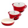 Jogo de Panelas Cerâmica Vermelha 3 Peças Vai Forno Caçarola 20cm 24cm e Frigideira 24cm Le Cook - 1