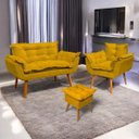 Ver imagem 1 de Kit Namoradeira Poltrona e Puff Decorativo para Sala Manicure Consultório Alice Suede